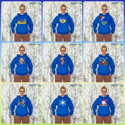 Худі жіночі сині новорічні