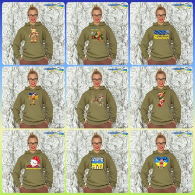 Худі жіночі олива новорічні