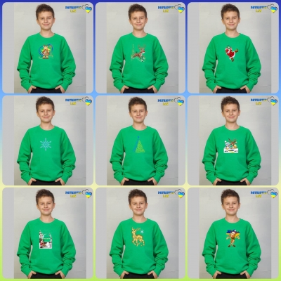 Підліткові новорічні світшоти зелені