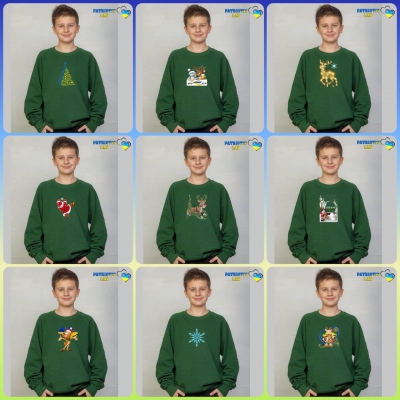 Підліткові новорічні світшоти темно зеліні