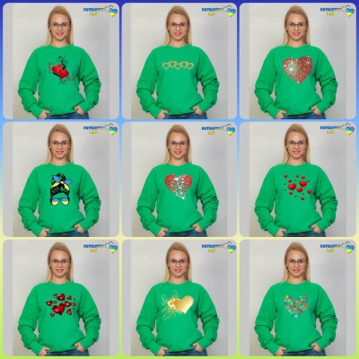 Світшоти зелені до дня закоханих