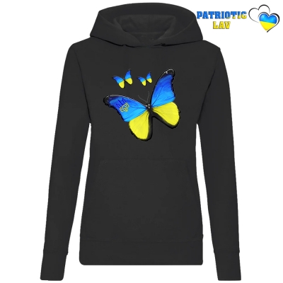 Худі жіночий чорний "метелики"