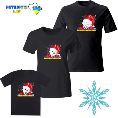 Сімейні новорічні футболки чорні