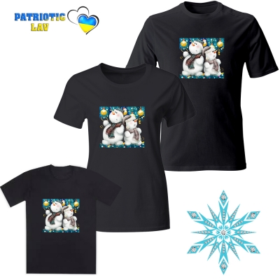 Сімейні новорічні футболки чорні