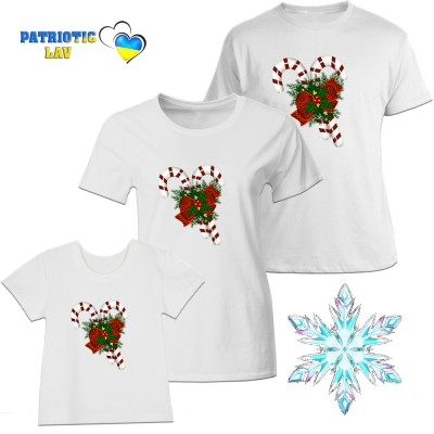 Сімейні новорічні футболки білі