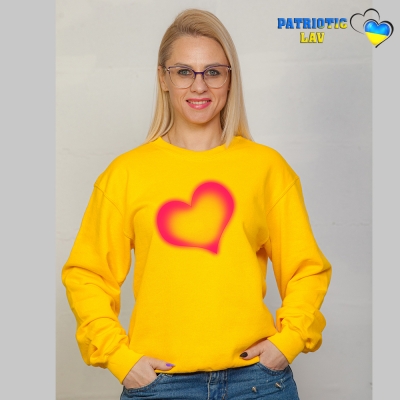 Світшот жовтий жіночий до дня закоханих