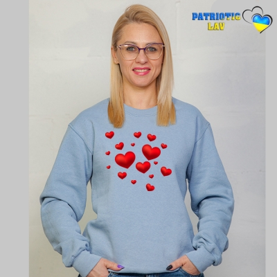 Світшот блакитний жіночий до дня закоханих