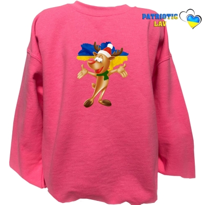 Світшот дитячий рожевий новорічний