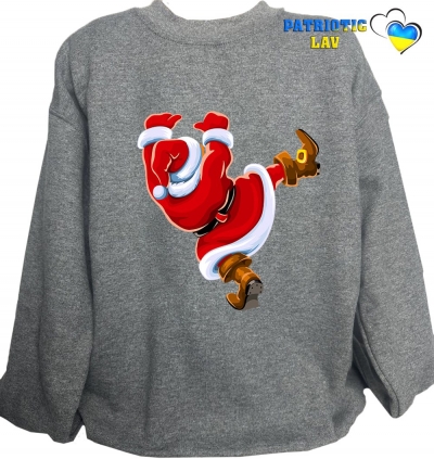 Світшот дитячий темно-сірий новорічний