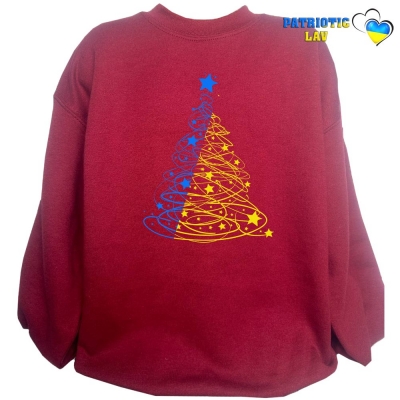 Світшот дитячий бордовий новорічний