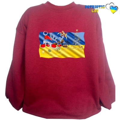 Світшот дитячий бордовий новорічний