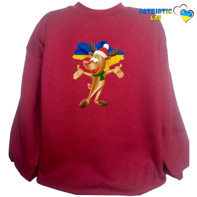 Світшот дитячий бордовий новорічний