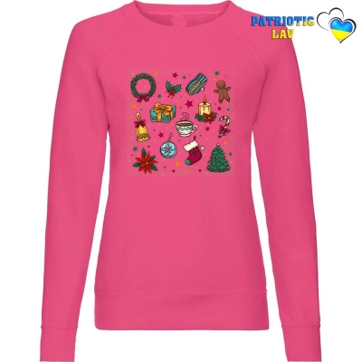 Світшот жіночий рожевий новорічний