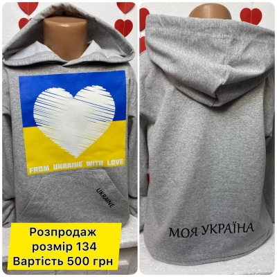 Худі дитячий сірий 134