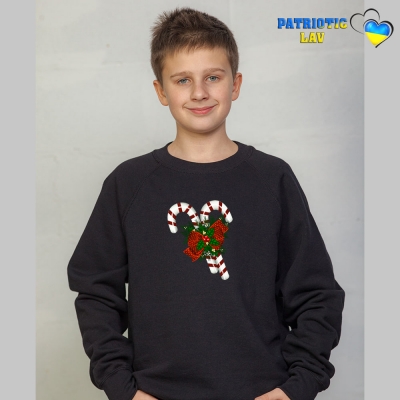 Світшот новорічний підлітковий чорний