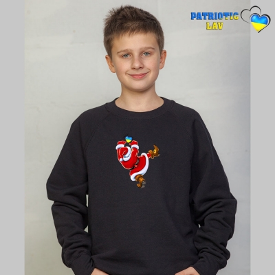 Світшот новорічний підлітковий чорний