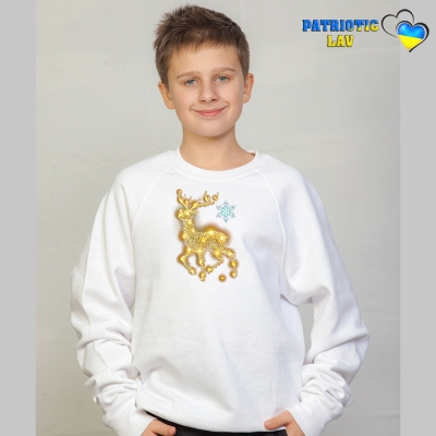 Світшот новорічний підлітковий білий