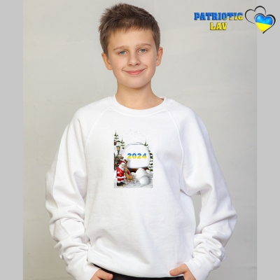 Світшот новорічний підлітковий білий