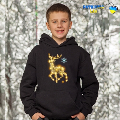 Худі новорічні підліткові Чорні