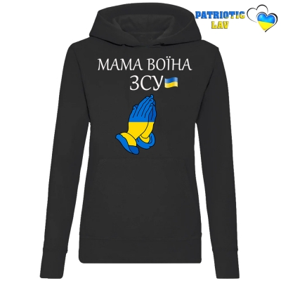 Худі жіночий чорний "долоні жовто-блакитні"