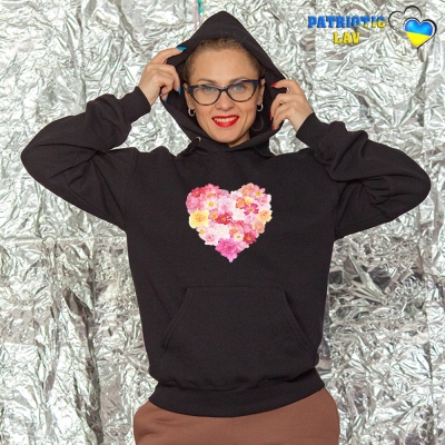 Худі чорний жіночий до дня закоханих