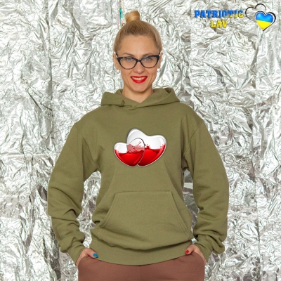 Худі оливковий жіночий до дня закоханих