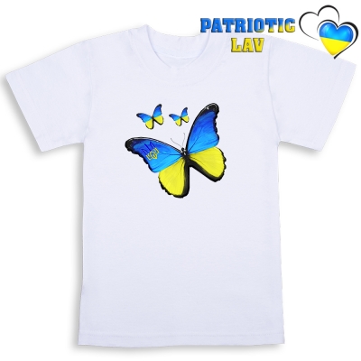 Футболка біла дитяча "метелики"