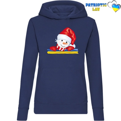 Худі жіночий темно-синій новорічний