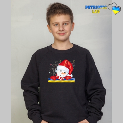 Світшот новорічний підлітковий чорний