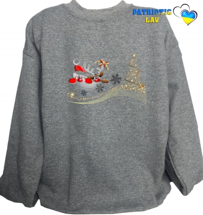 Світшот дитячий темно-сірий новорічний