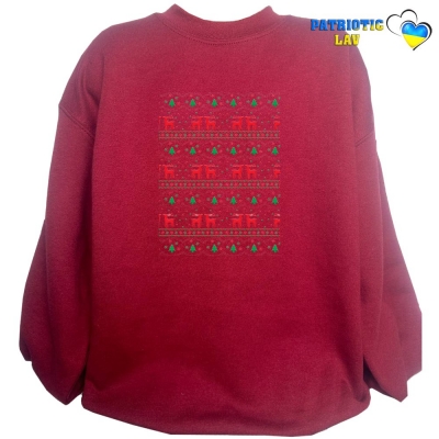 Світшот дитячий бордовий новорічний