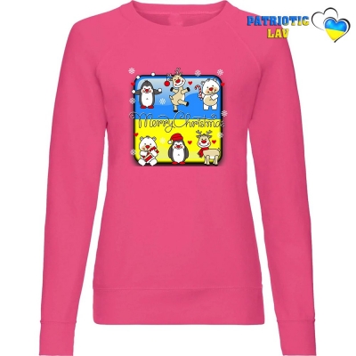 Світшот жіночий рожевий новорічний