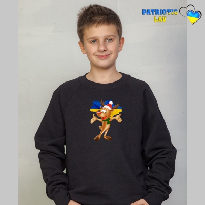 Світшот новорічний підлітковий чорний