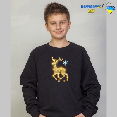 Світшот новорічний підлітковий чорний