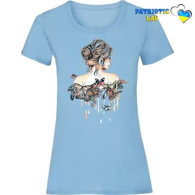 Футболка жіноча світло блакитна