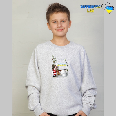 Худі новорічні підліткові Сірі