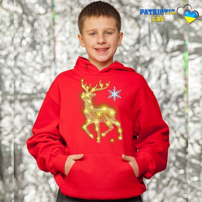 Худі новорічні підліткові Червоні