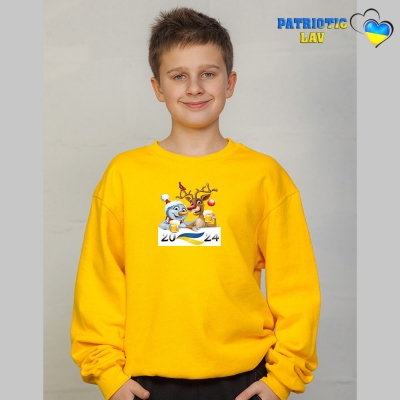 Худі новорічні підліткові жовті