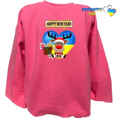 Світшот дитячий рожевий новорічний