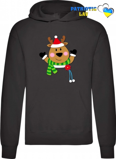 Худі чоловічий чорний новорічний